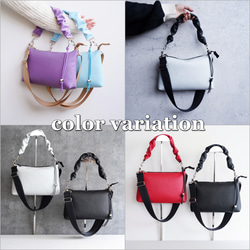 雨の日もおしゃれに♪撥水エコレザー 2way ショルダーバッグ(黒)軽量 ギャザーハンドルバッグ ハンドバッグ 旅行に◎ 15枚目の画像