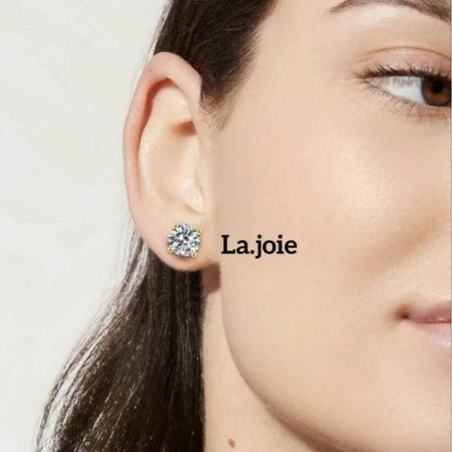 最高品質 人工ダイヤ GOLD SONA 9mm 一粒ダイヤモンド ピアス その他