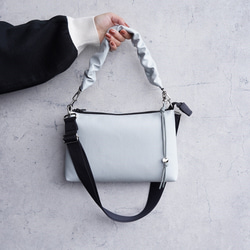 雨の日もおしゃれに♪撥水 2way ショルダーバッグ(アイスグレー)軽量