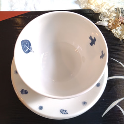 【北欧柄の煎茶カップ＆ソーサー】フクロウ 3枚目の画像