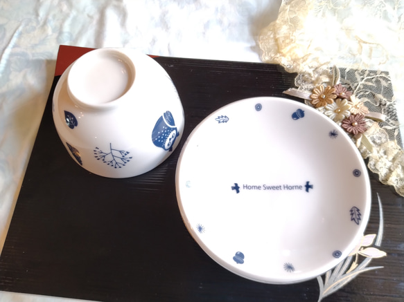 【北欧柄の煎茶カップ＆ソーサー】フクロウ 4枚目の画像