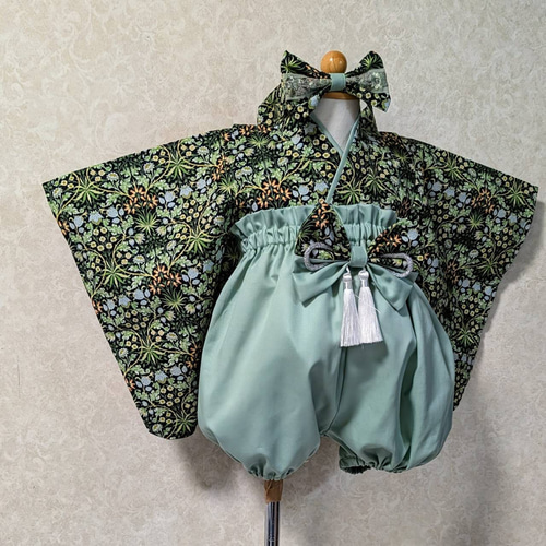 【即納品】ウィリアムモリス羽織袴 100〜110cm eb9507c923e15903ed15e09b74d4c1