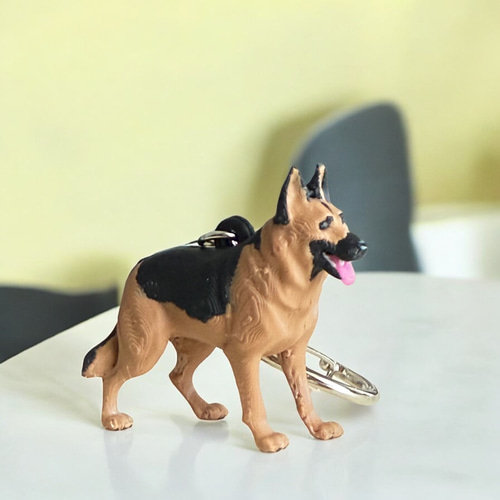 シェパード miniリアル3Dフィギュア/ミニチュア キーホルダー 1頭
