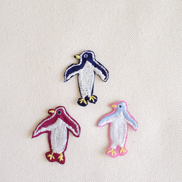 横振り刺繍ワッペン/ペンギン ワッペン・アップリケ affetto