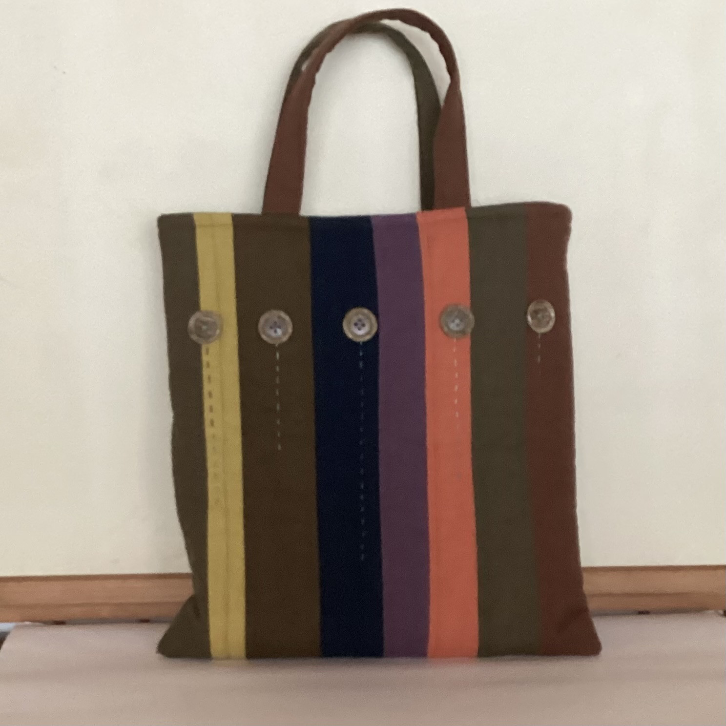 あづみ野木綿のぺったんこバック　②