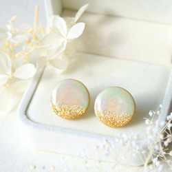 スモーキークォーツ 天然石 美濃焼 ピアス/イヤリング イヤリング