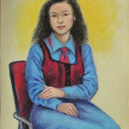 アンティークパステル画　 少女の肖像画 少女の肖像、1902 | アートプリント
