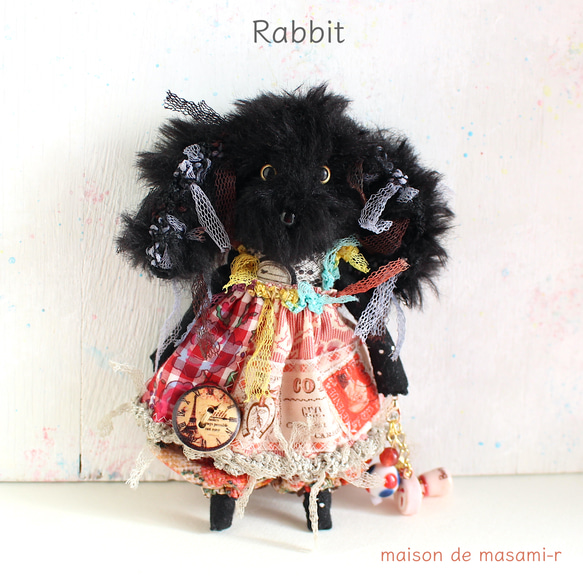 黒うさぎ Rabbit のミニぬいぐるみ 14.5cm バックチャーム 黒うさぎ Rabbit のミニぬいぐるみ 14.5cm バックチャーム