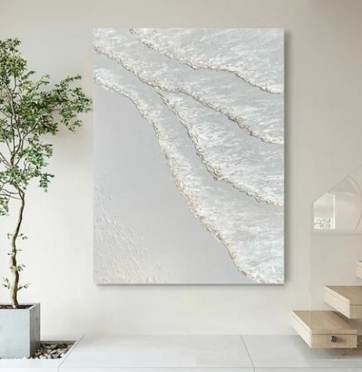 特大サイズ】キャンバスアート テクスチャーアート 油絵 抽象画 海