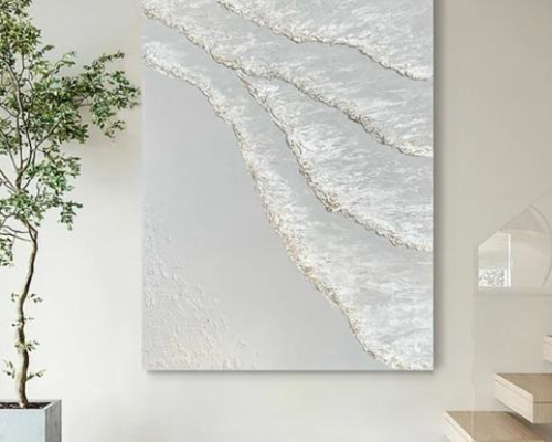 特大サイズ】キャンバスアート テクスチャーアート 油絵 抽象画 海