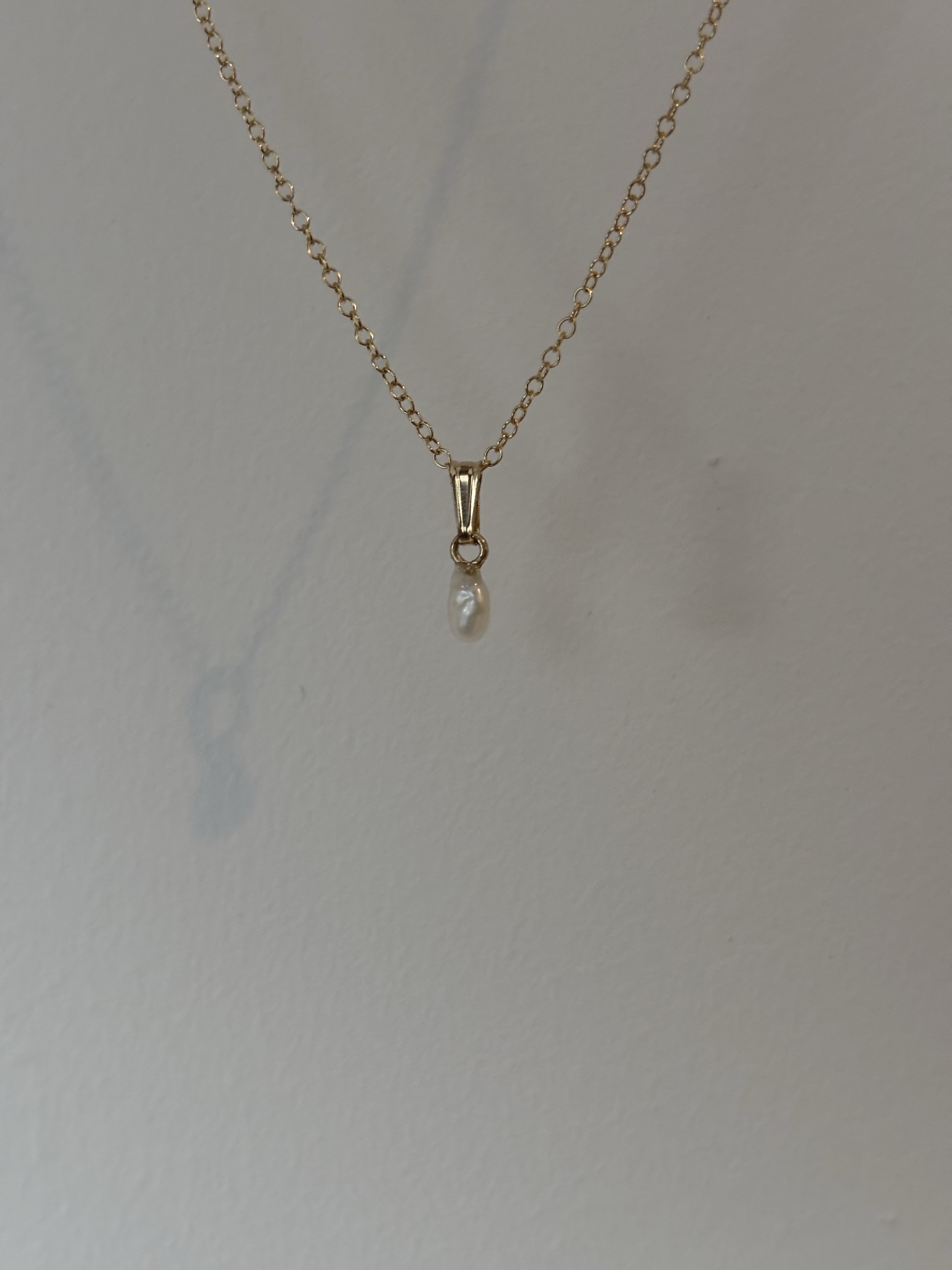 琵琶パールシンプル一粒ネックレス