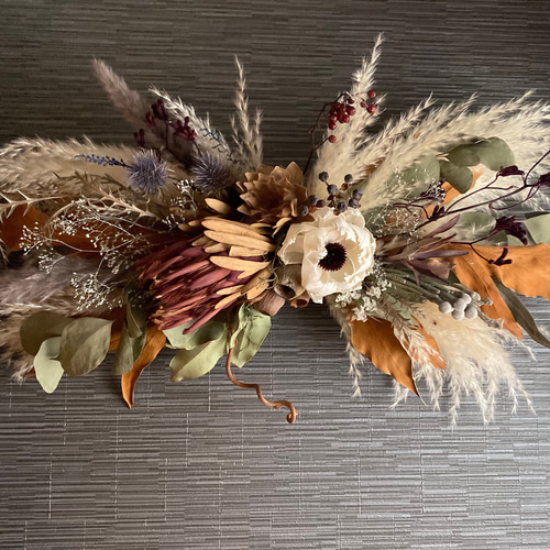 ドライフラワー　スワッグ　アレンジメント　インテリア 楽天市場】ドライフラワー スワッグ 花 誕生日 花束 切花 壁飾り
