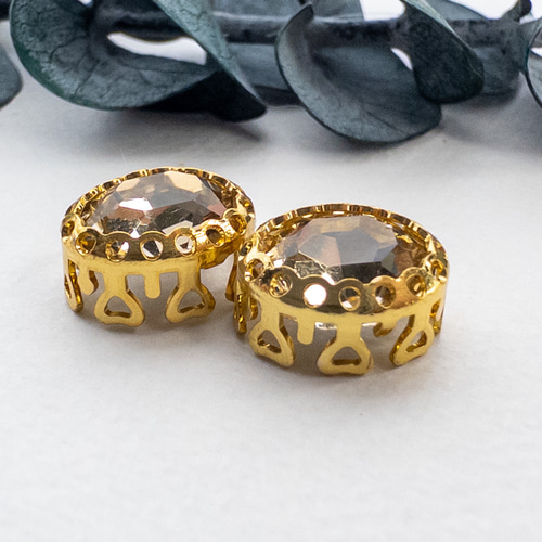 5個＊ ガラス ラインストーン 11.5x9.5x6mm オーバル ビジュー 縫い