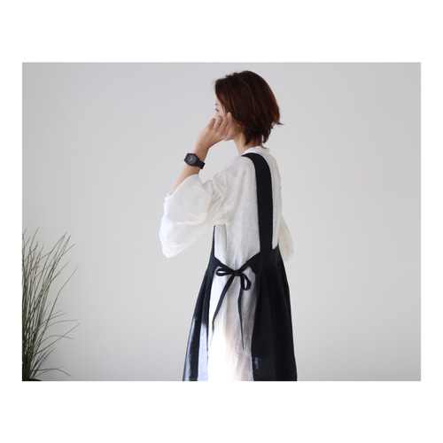 ベルギーリネン100% サイドリボンエプロンワンピース サイドリボン エプロンワンピース リネン ワンピース toimême