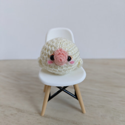 あみぐるみ ちび とり ころころサイズ 白文鳥 ストラップ ハンドメイド 