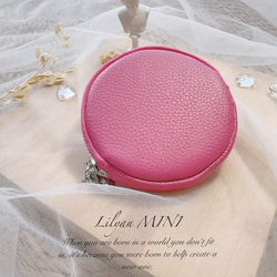 牛革 さくらピンク 二つ折り財布 カードケース 高級本革 ピンク