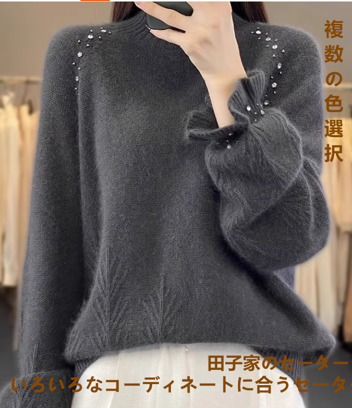 高級感##暖かい100%純カシミヤ秋冬セーター女性冬の新型ゆったりとした  