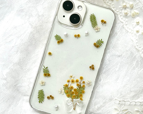 バタフライ♡キラキラ✨レインボー 花 フラワー 惑星 フチ iPhoneケース 名入れ バタフライ✨フラワー キラキラ 惑星✨フチあり 宇宙