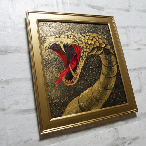 油絵 油彩 油彩画 絵 絵画【黄金の蛇】 - メルカリ