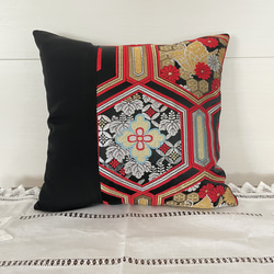 帯リメイク クッションカバー 黒留袖リメイク 45×45 クッション