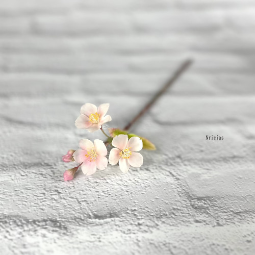 再販）枯れない 桜 ✿クレイフラワー NO.S3-FL2 アートフラワー