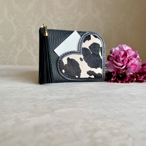 確認用 ハンドメイド 小銭入れ・財布 (毛付きハラコ#レオパード柄  