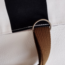 レッスンバッグ（黒ボーダー×ターコイズ）/Lesson bag/School bag 【通園・通学】 3枚目の画像