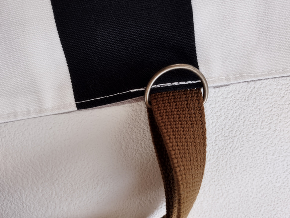 レッスンバッグ（黒ボーダー×ターコイズ）/Lesson bag/School bag 【通園・通学】 3枚目の画像