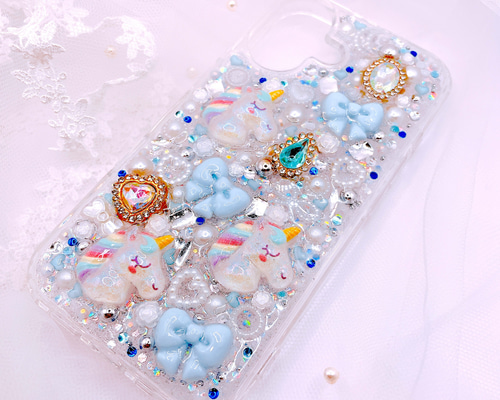お好きなデザインで作成♡ 世界に一つの キラキラ デコケース デコ電オーダー ♡オーダー受付中♡ キラキラ デコ電 お好きなデザインで作成
