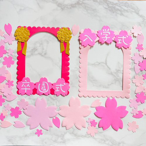 コメントカードハート フレームクラフトパンチ写真フレーム