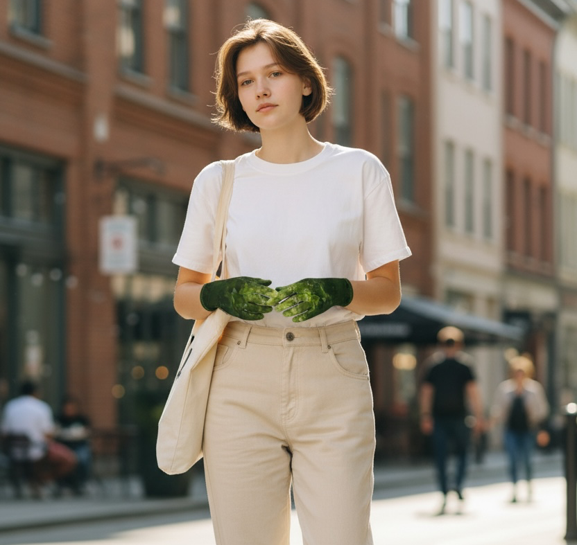 クリスマスローズ　フリース手袋