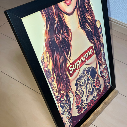 SUPREME type☆A4額装済オマージュアートインテリアポスター＃15