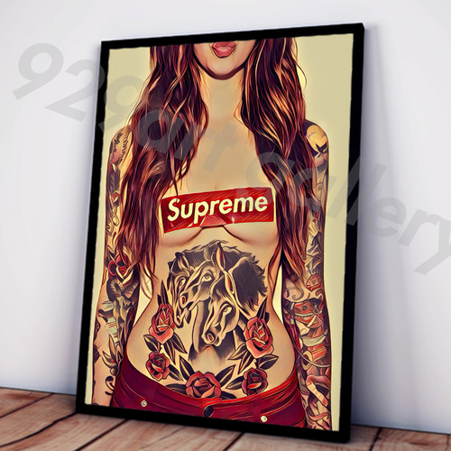 SUPREME type☆A4額装済オマージュアートインテリアポスター＃15