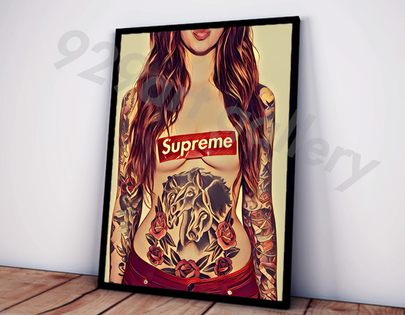 SUPREME type☆A4額装済オマージュアートインテリアポスター＃15