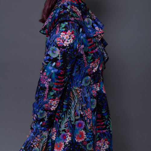 リバティロンドンアート 花柄ワンピース｜M〜Lサイズ・高級タナローン