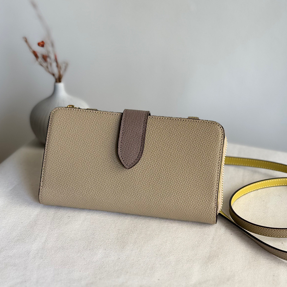 本革 　超軽量２６０グラム　お財布ショルダー スマホショルダー　バイカラーL字型財布　お財布ポシェット　長財布