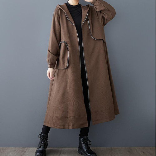 大きいサイズ フード付き コート アウター レディース 秋冬 春