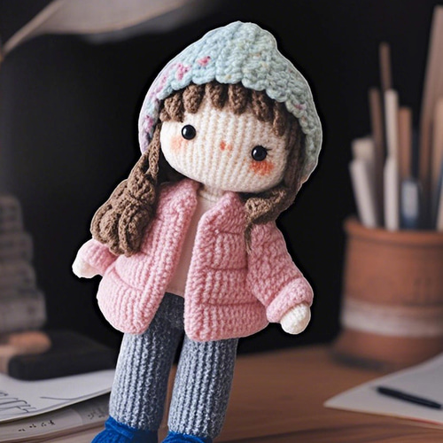 フンメル人形 【Knitting Lesson】編み物 女の子 あみぐるみ人形】着せ替えあみぐるみ女の子メイちゃんの紹介をし