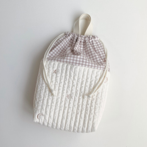 送料無料》 ふわふわ ヌビ ゴールド 星 月 入園入学 セット 刺繍