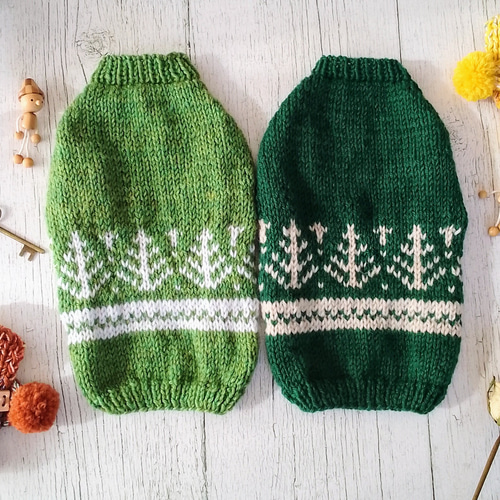 希少　mise all green ドッグ刺繍犬　ニットベスト　ブラウン　茶　犬 くまさん刺繍ニットベスト ・5071 | Lehtia - レフティア｜淡色