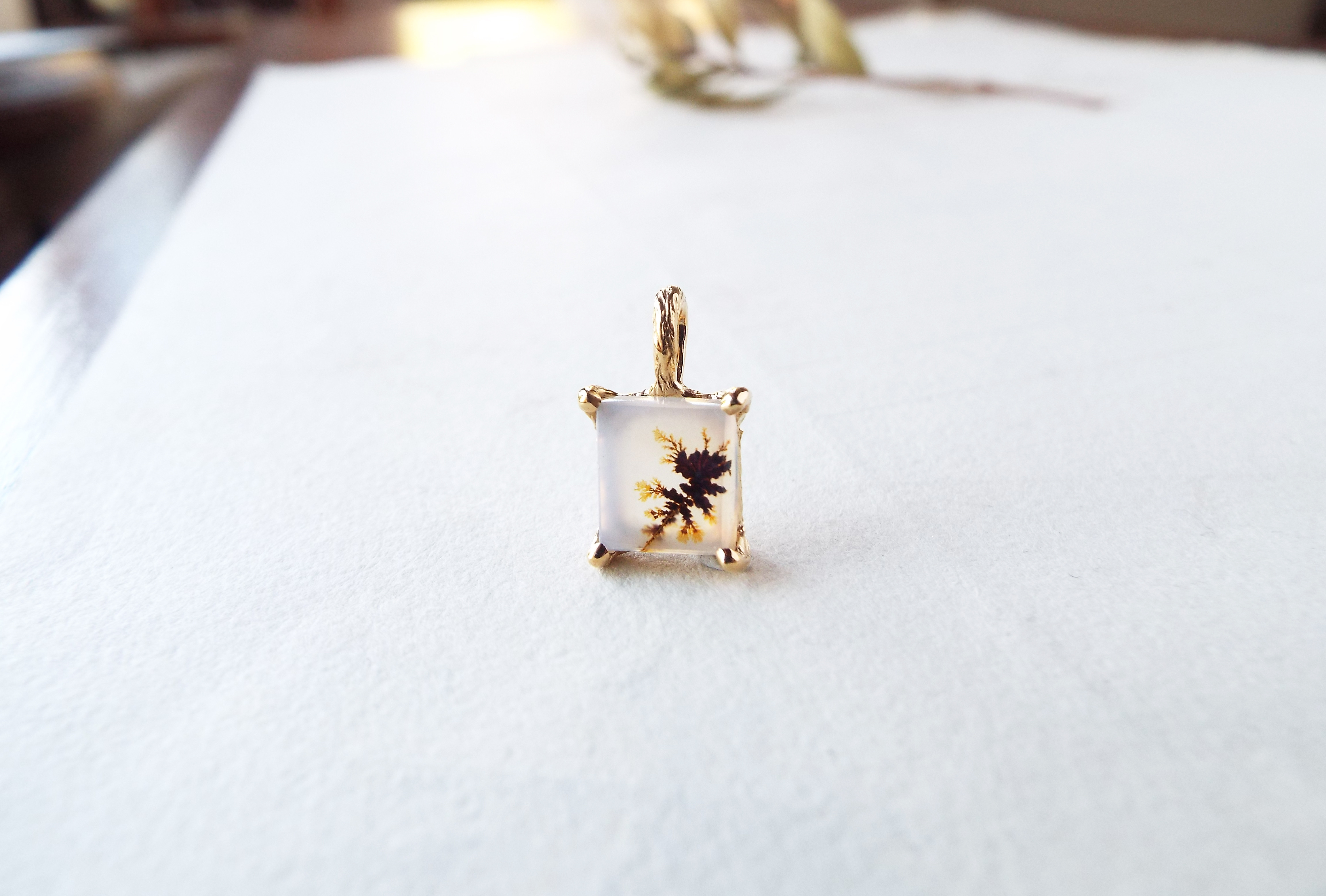 【一点物】デンドリティックアゲート　-ミニガーデン-　mini garden No,7　ひまわり