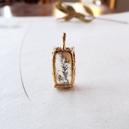 一点物】デンドリティッククォーツのペンダントトップ（斜陽