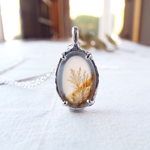 一点物】デンドリティックアゲートのネックレス（斜陽） ネックレス