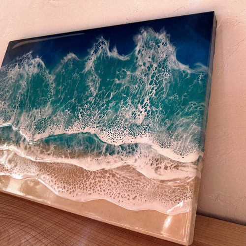 B4サイズ】オーシャンレジンアート/ハワイ/海アート/波アート