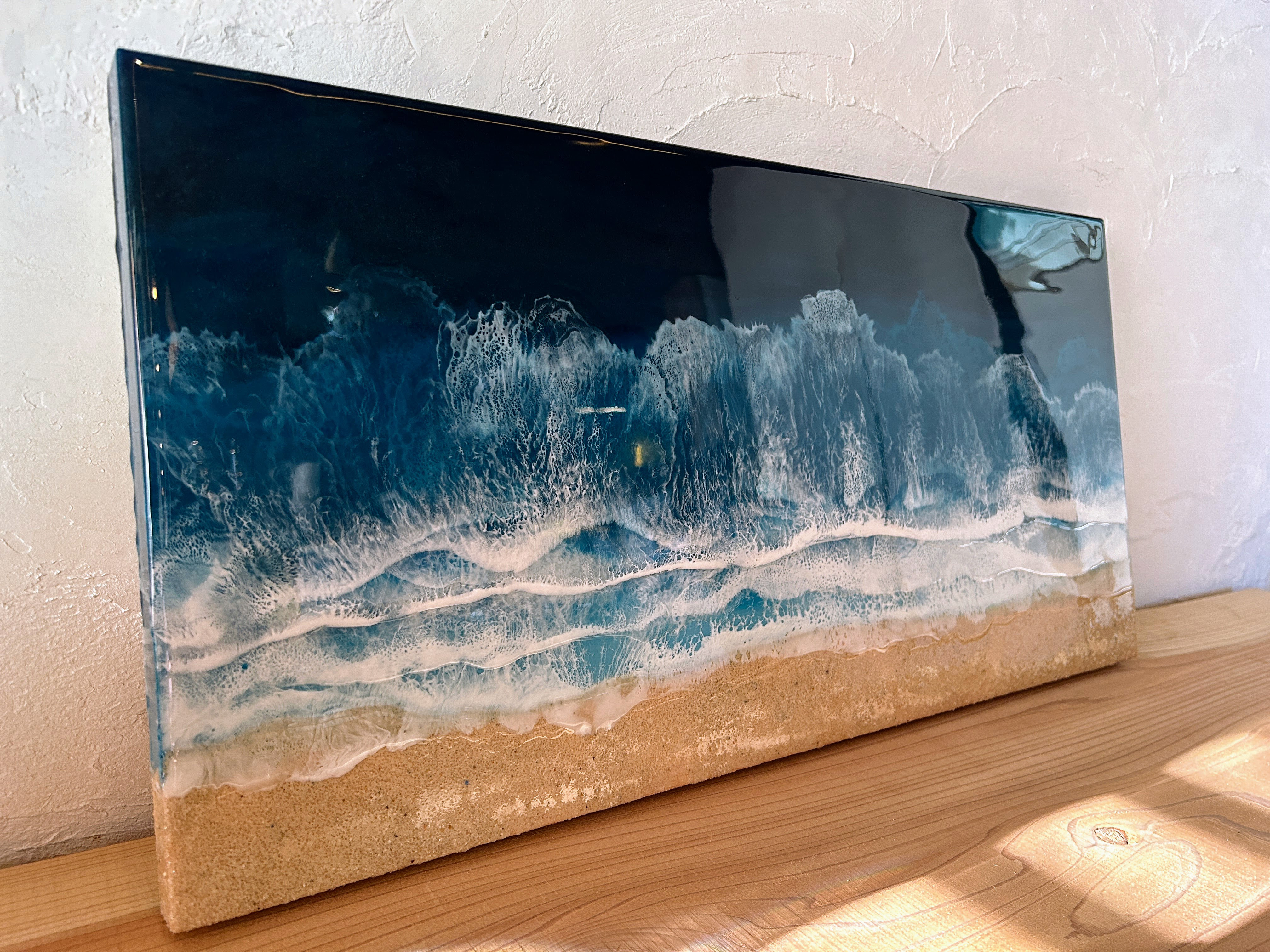 横60cm 縦30cm】オーシャンレジンアート/ハワイ/海アート/波アート