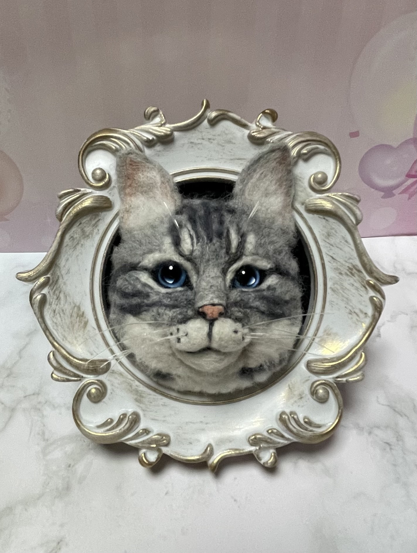 羊毛フェルト　愛猫　うちの仔オーダーメイド　フレーム　猫　ゆこりん工房　リアル　贈り物