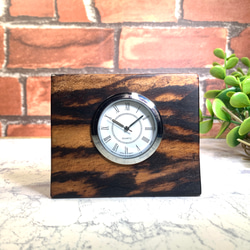 銘木・黒柿の置き時計 No.632 掛け時計・置き時計 彩り銘木工房