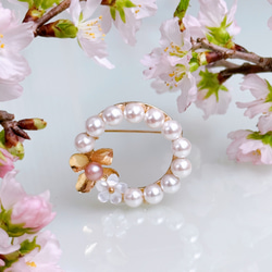 特集掲載】ピンク 淡水パール 桜 ブローチ サークル フォーマル 入学式