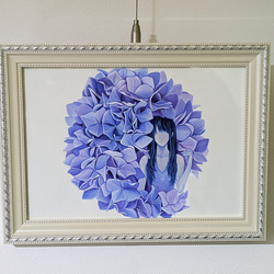 【雨上がりの紫陽花】アクリル画 F3 風景画 絵画 雨の日の紫陽花の風景画の描き方/アクリル絵の具/Acrylic/How to