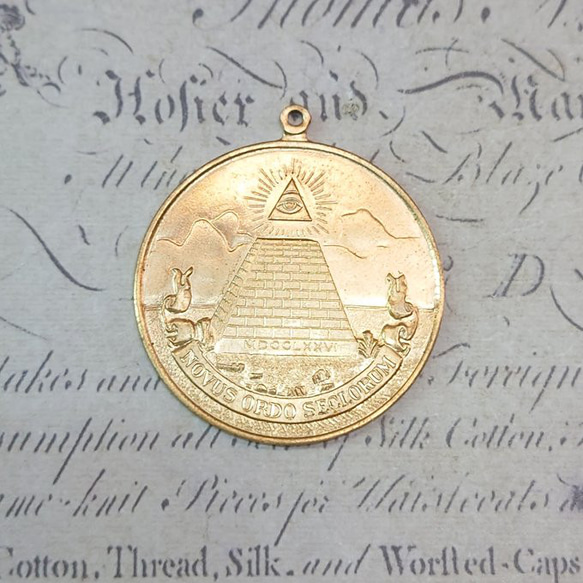 BEHOLD 1個 プロビデンスの目 $1札 真鍮製 メダル フリーメーソン 秘密